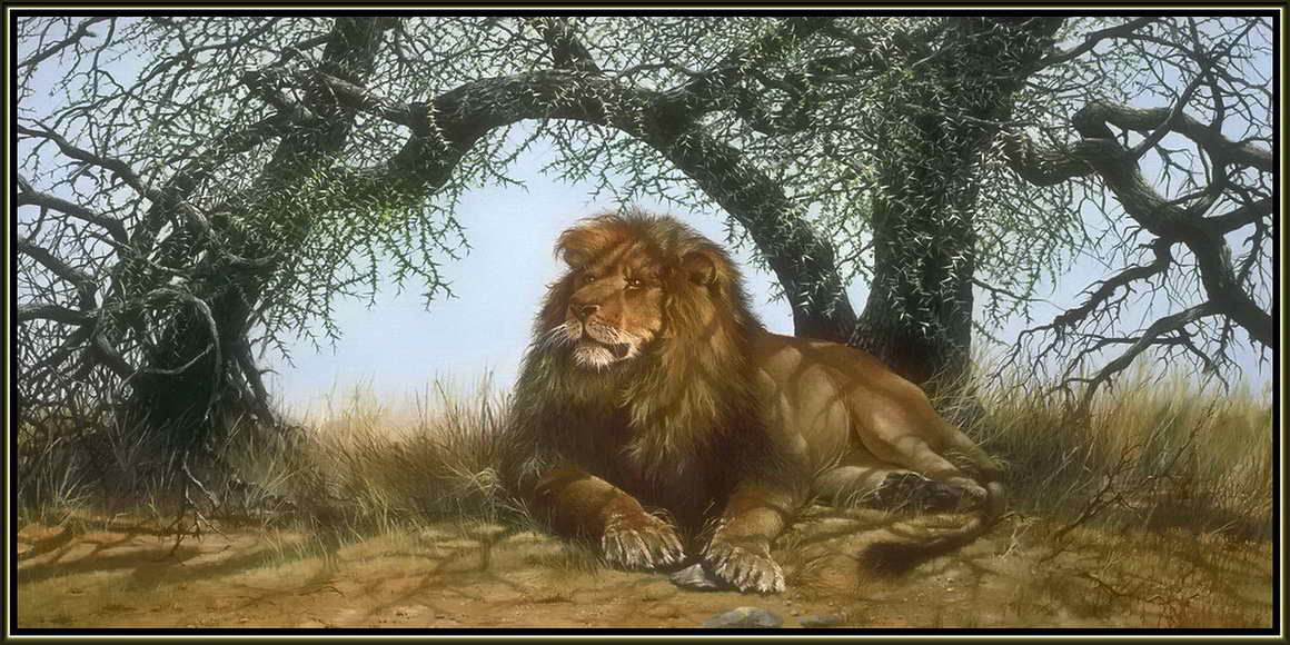 Картина Льва под деревом